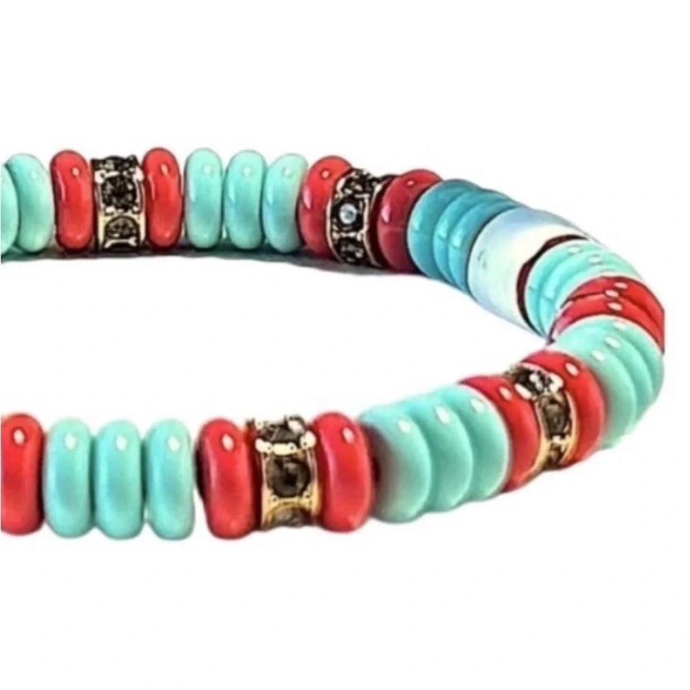 Roxanne Assoulin Colorblocked Beaded Bracelet NWT - Picture 6 of 9